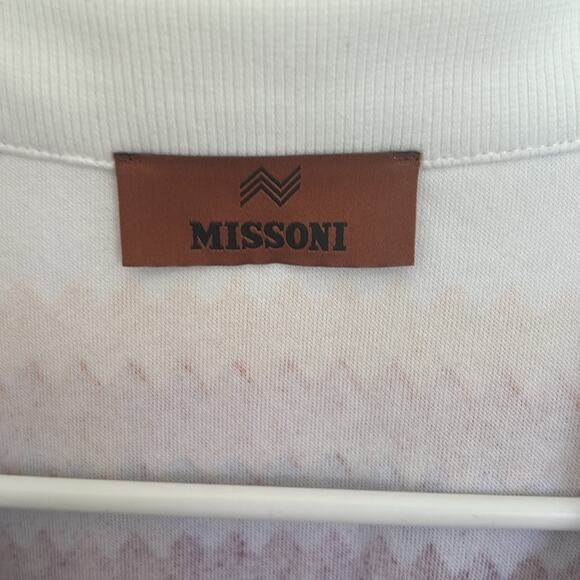 Missoni Zig Zag Cotton Blend Cropped Polo Size 10 NWT Multicolor Chevron - Picture 9 of 11